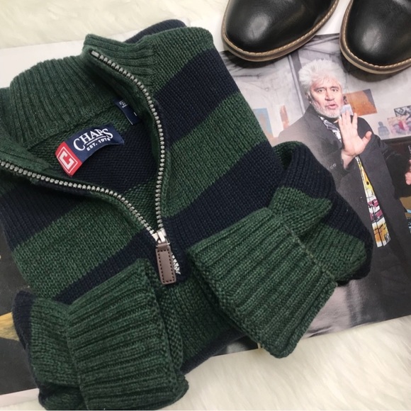 Chaps Other - NEW CHAPS Striped Green and Blue Men’s SWEATER
